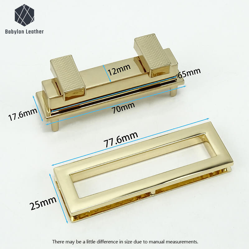 Square Double Head Lock Purse Closure Clasp Twist Lock