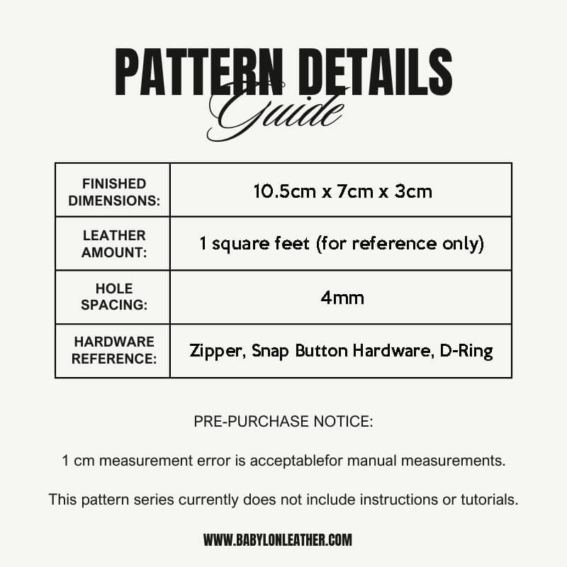 BABYLON™ Bullet Bead Storage Pouch DIY Pattern AAB - 350 - Babylon LeatherBabylon LeatherAAB - 350 - Kraft Board