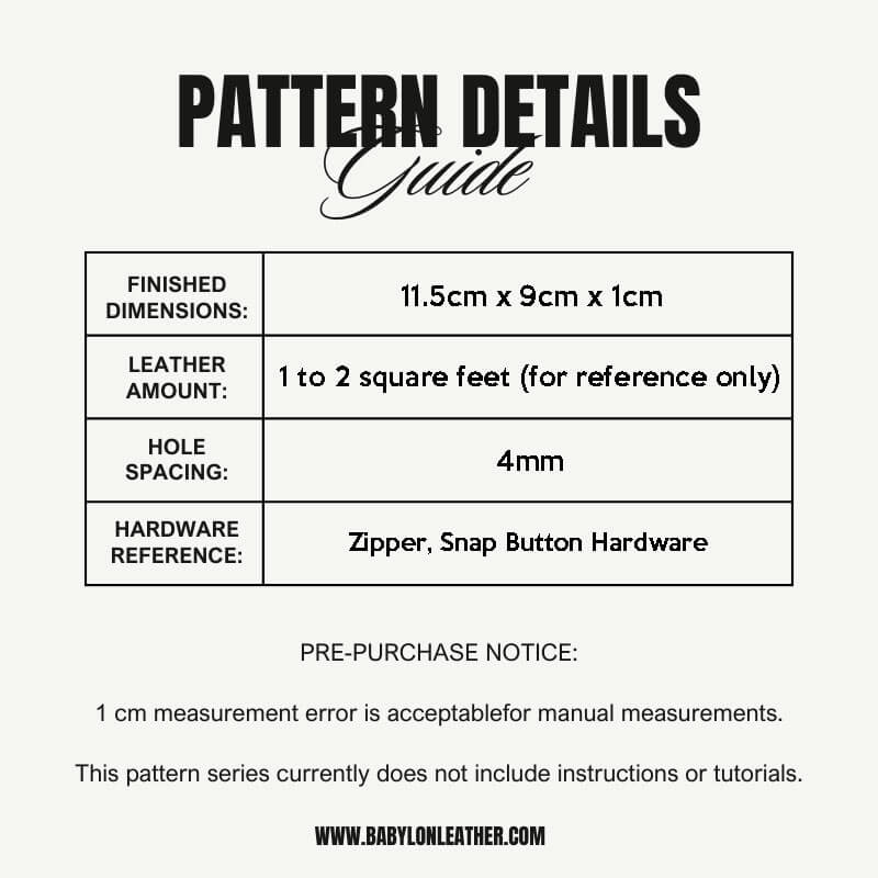 BABYLON™ Card Holder & Coin Purse Making Pattern AAB - 09 - Babylon LeatherBabylon LeatherAAB - 09 - Kraft Board