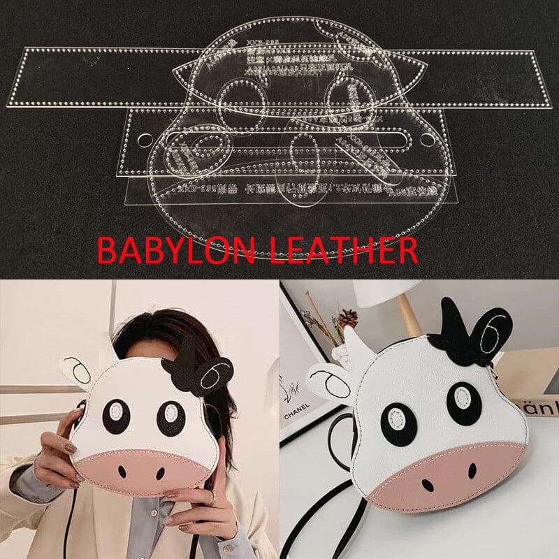 BABYLON™ Cow Cartoon Crossbody Bag Making Pattern AAB - 761 - Babylon LeatherBabylon LeatherAAB - 761 - Kraft Board