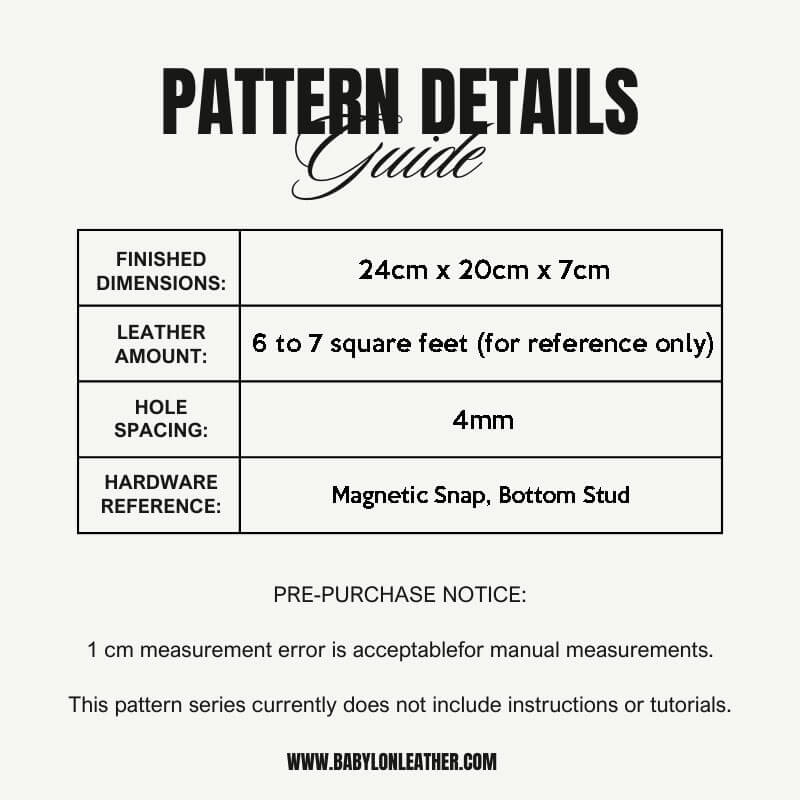 BABYLON™ Creative Handbag DIY Pattern AAB - 583 - Babylon LeatherBabylon LeatherAAB - 583 - Kraft Board