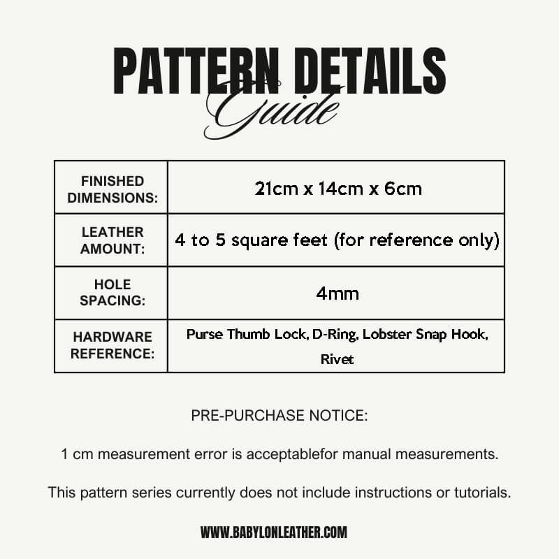 BABYLON™ Crossbody Bag Sewing Pattern AAB - 645 - Babylon LeatherBabylon LeatherAAB - 645 - Kraft Board