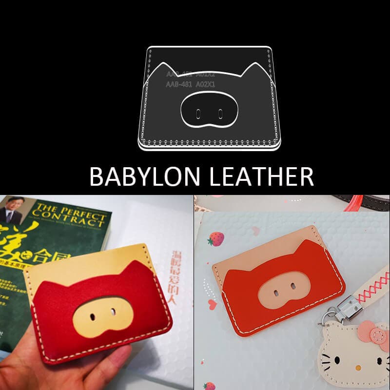 BABYLON™ Cute Piggy Card Holder Pattern AAB - 481 - Babylon LeatherBabylon LeatherAAB - 481 - Kraft Board