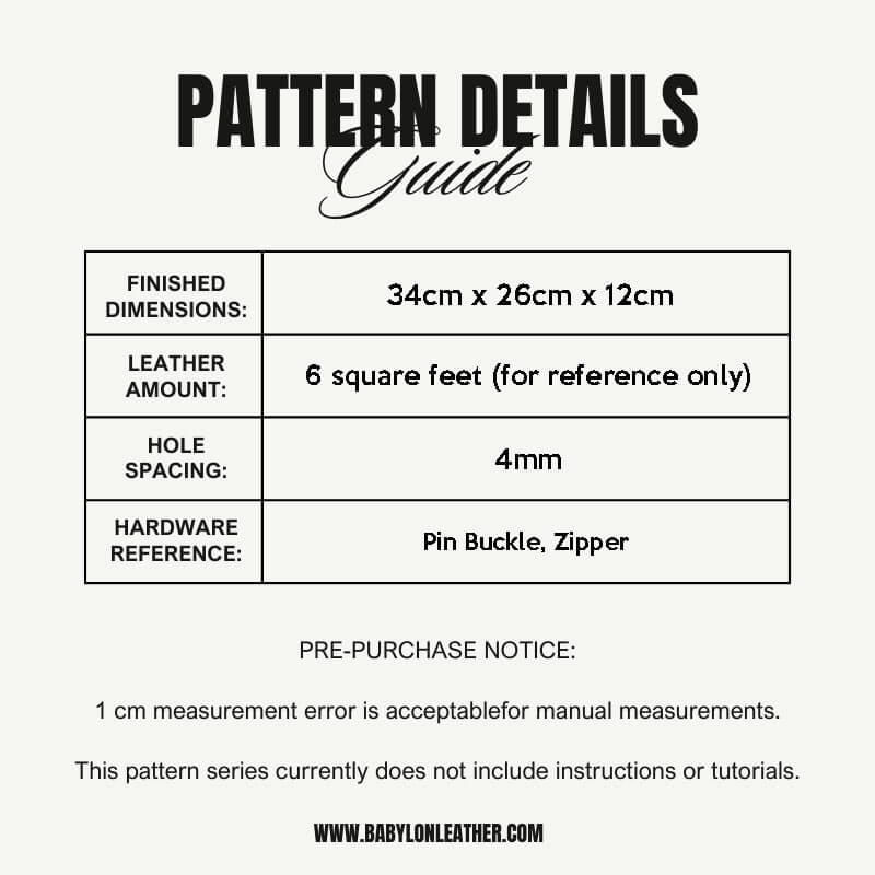 BABYLON™ Large Tote Bag Leather Pattern AAB - 664 - Babylon LeatherBabylon LeatherAAB - 664 - Kraft Board