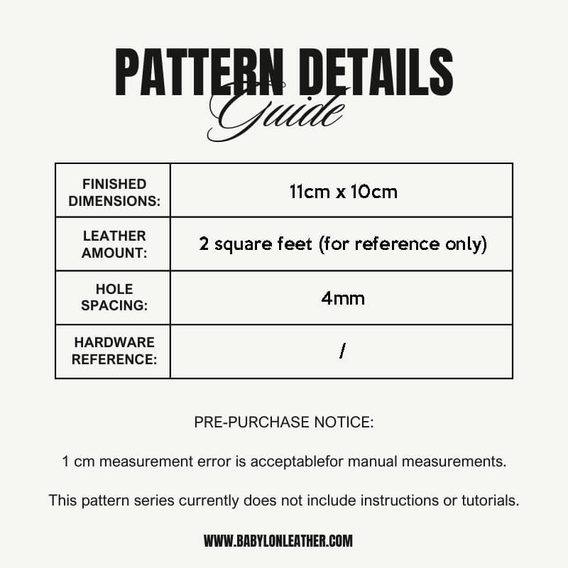 BABYLON™ Leather Bi - Fold Wallet DIY Pattern AAB - 723 - Babylon LeatherBabylon LeatherAAB - 723 - Kraft Board