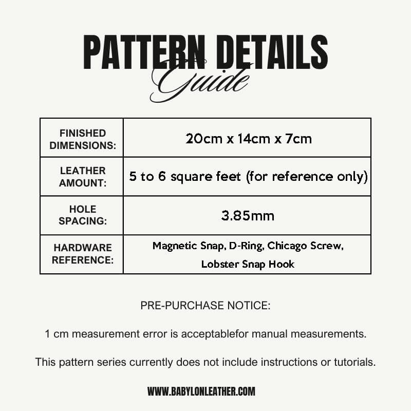 BABYLON™ Leather Handbag Crafting Pattern AAB - 635 - Babylon LeatherBabylon LeatherAAB - 635 - Kraft Board