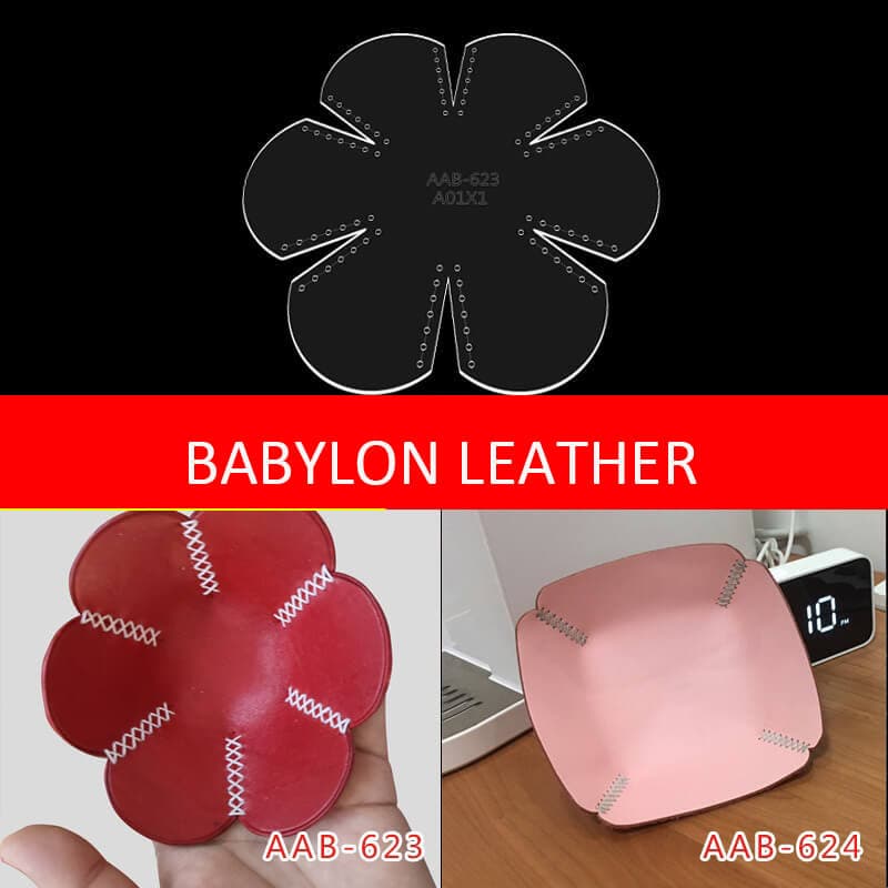 BABYLON™ Leather Storage Tray Pattern AAB - 624 - Babylon LeatherBabylon LeatherAAB - 624 - Kraft Board - Flower - Small - 12x12cm