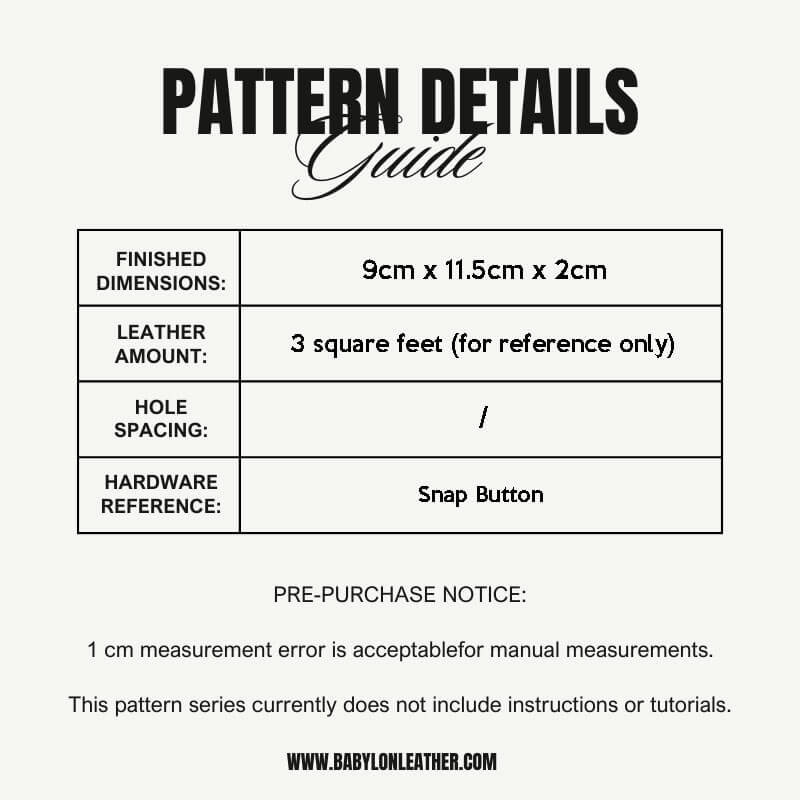 BABYLON™ Leather Wallet Handmade Making Pattern AAB - 294 - Babylon LeatherBabylon LeatherAAB - 294 - Kraft Board