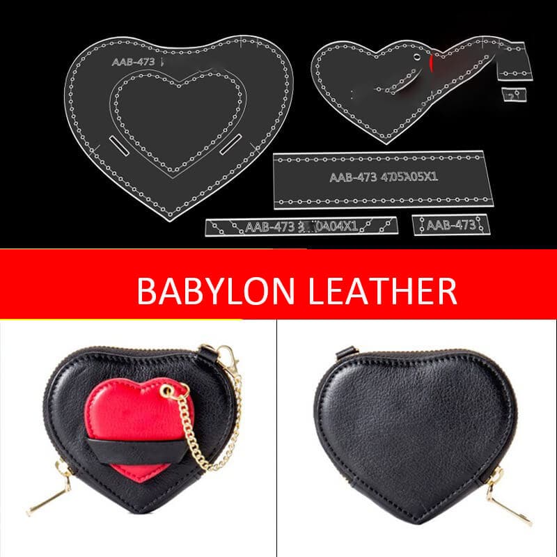 BABYLON™ Love Heart Coin Purse Pattern AAB - 473 - Babylon LeatherBabylon LeatherAAB - 473 - Kraft Board