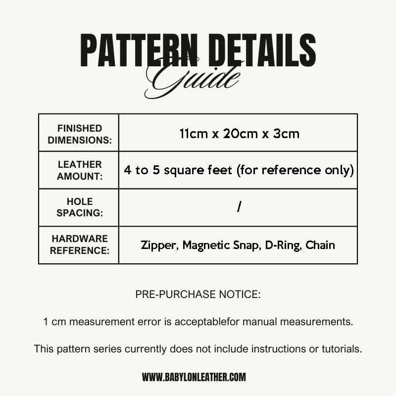 BABYLON™ LV - Style Clutch DIY Pattern AAB - 549 - Babylon LeatherBabylon LeatherAAB - 549 - Kraft Board