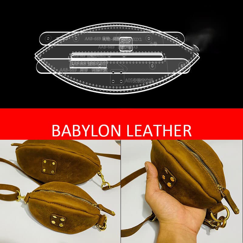 BABYLON™ Rugby Ball Shoulder Bag Pattern AAB - 669 - Babylon LeatherBabylon LeatherAAB - 669 - Kraft Board - Medium - 28x13x13cm
