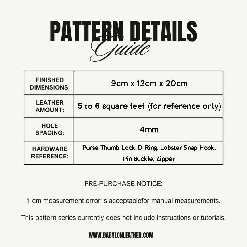 BABYLON™ Spacious Crossbody Bag DIY Sewing Pattern AAB - 520 - Babylon LeatherBabylon LeatherAAB - 520 - Kraft Board