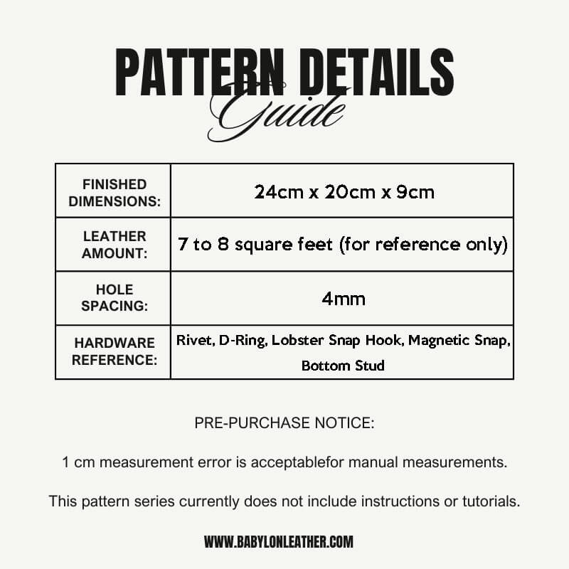 BABYLON™ Studded Tote Bag Pattern AAB - 487 - Babylon LeatherBabylon LeatherAAB - 487 - Kraft Board