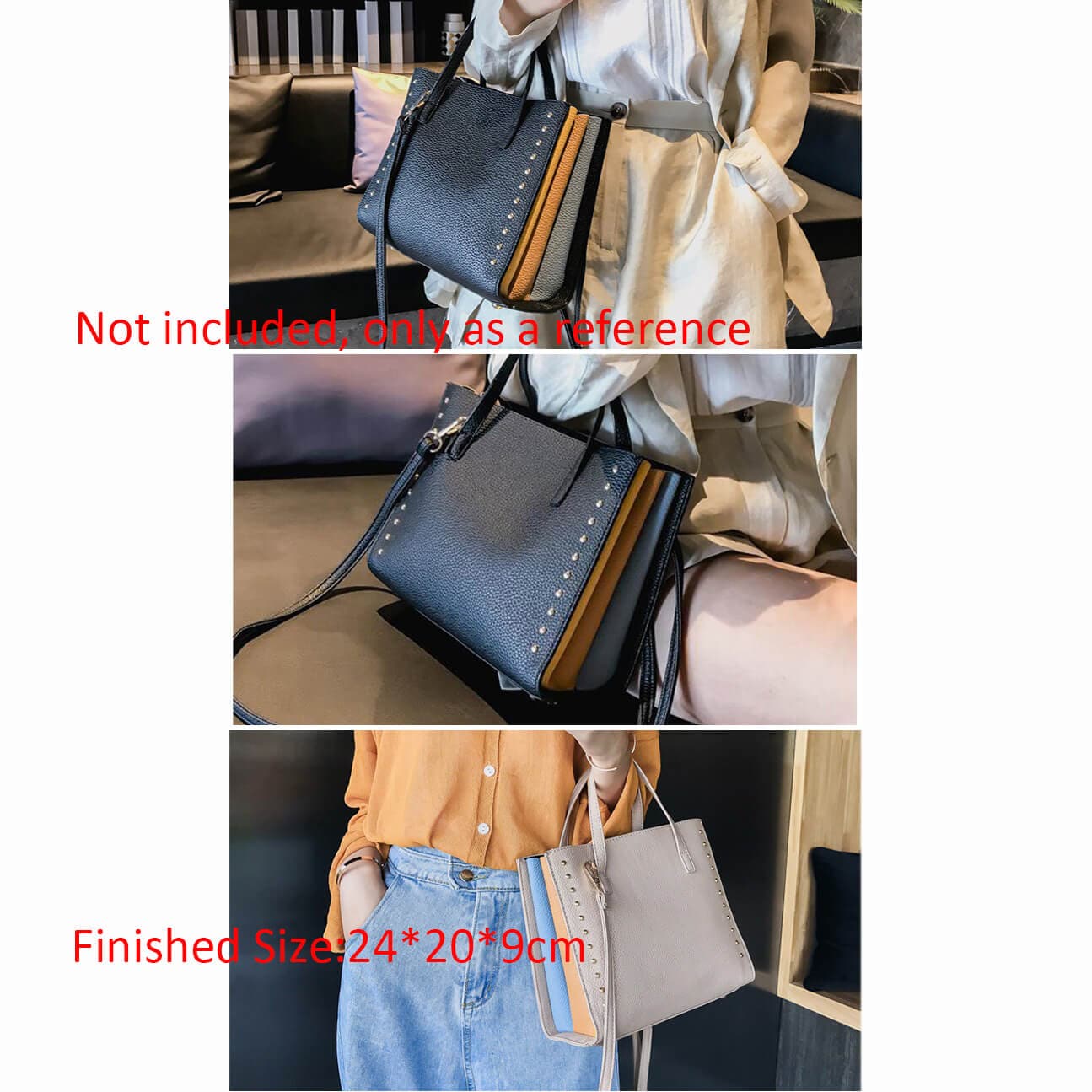 BABYLON™ Studded Tote Bag Pattern AAB - 487 - Babylon LeatherBabylon LeatherAAB - 487 - Kraft Board