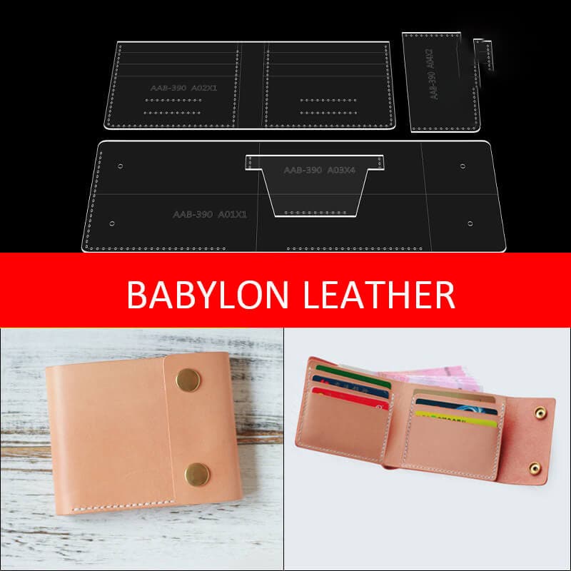 BABYLON™ Tri - Fold Short Wallet Leathercraft Pattern AAB - 390 - Babylon LeatherBabylon LeatherAAB - 390 - Kraft Board