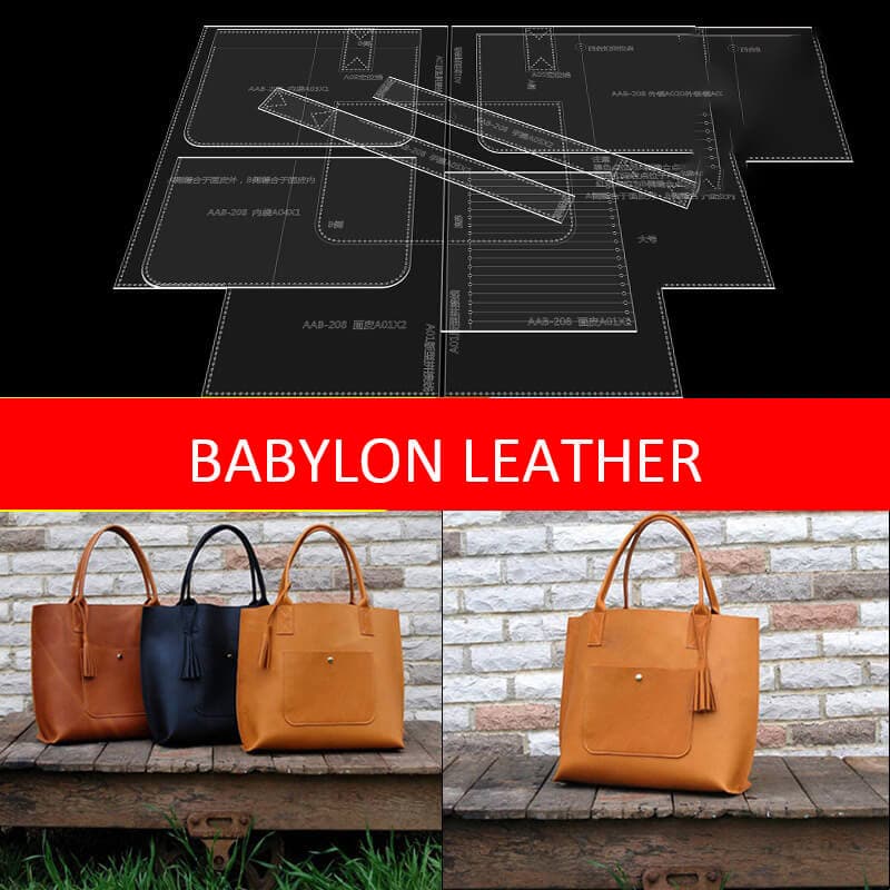 BABYLON™ Women's Shoulder Tote Bag Making Pattern AAB - 208 - Babylon LeatherBabylon LeatherAAB - 208 - Kraft Board - Extra Large - 30x41x10cm