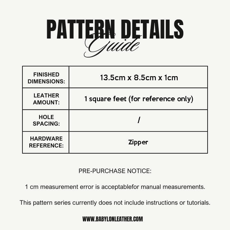 BABYLON™ Zipper Coin Purse Leathercraft Pattern AAB - 388 - Babylon LeatherBabylon LeatherAAB - 388 - Kraft Board