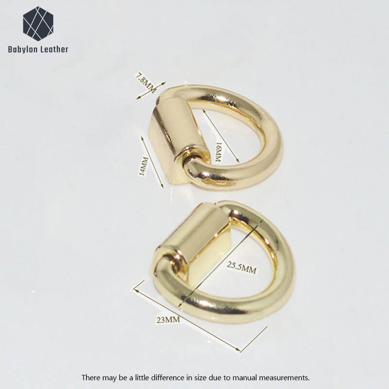 D Shaped Ring Creative Bag Connector Strap Buckle（2 PACK） - Babylon LeatherBabylon LeatherCSB - 146 - Gold