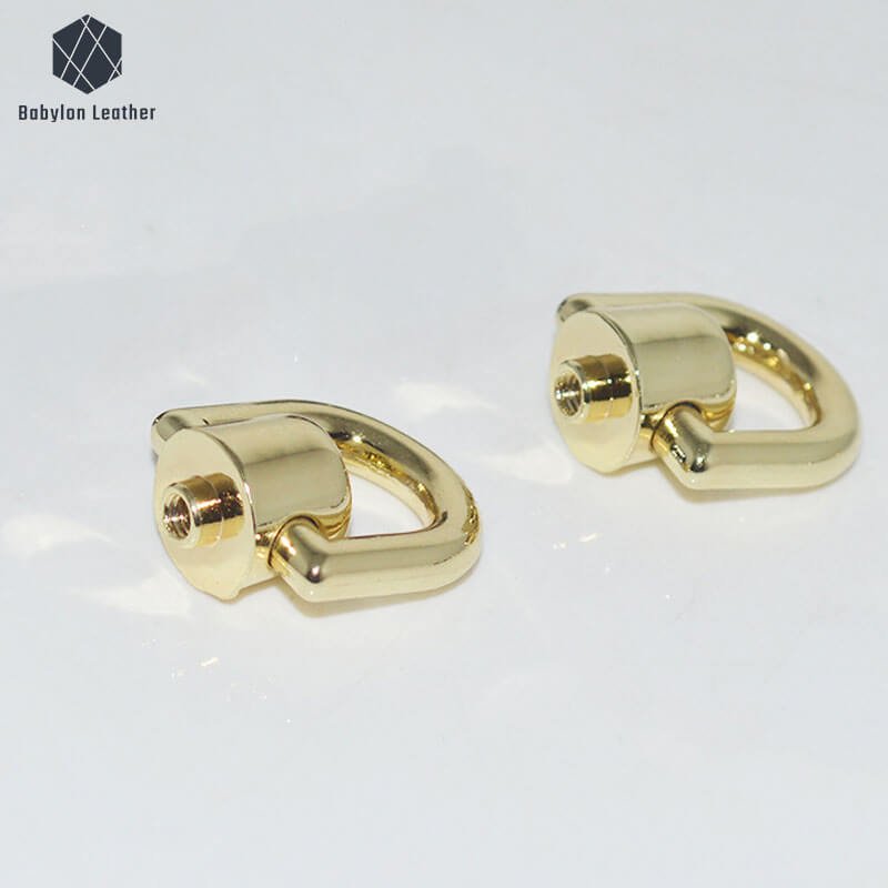 D Shaped Ring Fashion Connector Strap Buckle（2 PACK） - Babylon LeatherBabylon LeatherCSB - 147 - Gold