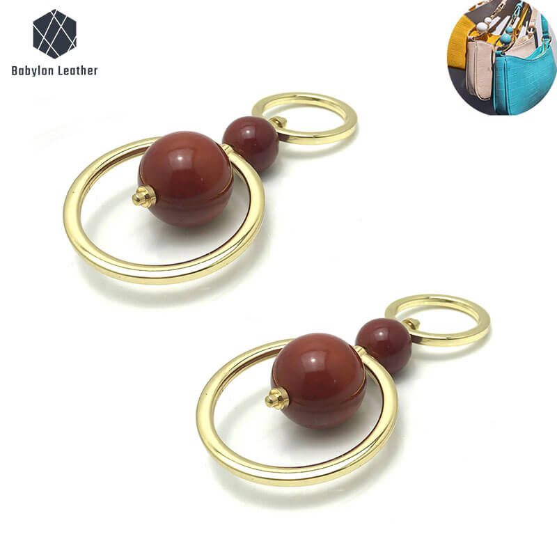 Double Circles with Beads Creative Connector Strap Buckle（2 PACK） - Babylon LeatherBabylon LeatherCSB - 131