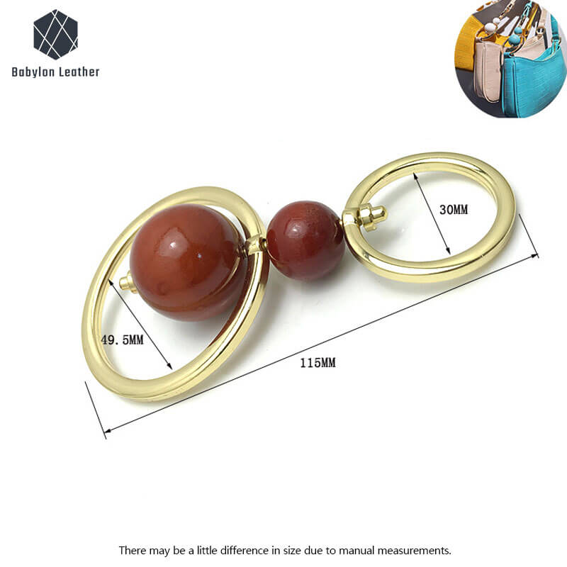 Double Circles with Beads Creative Connector Strap Buckle（2 PACK） - Babylon LeatherBabylon LeatherCSB - 131