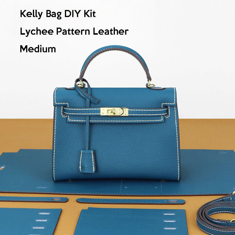 Kelly Bag Woman Red/Brown/Grey DIY Leather Bag Kit Handmade ™