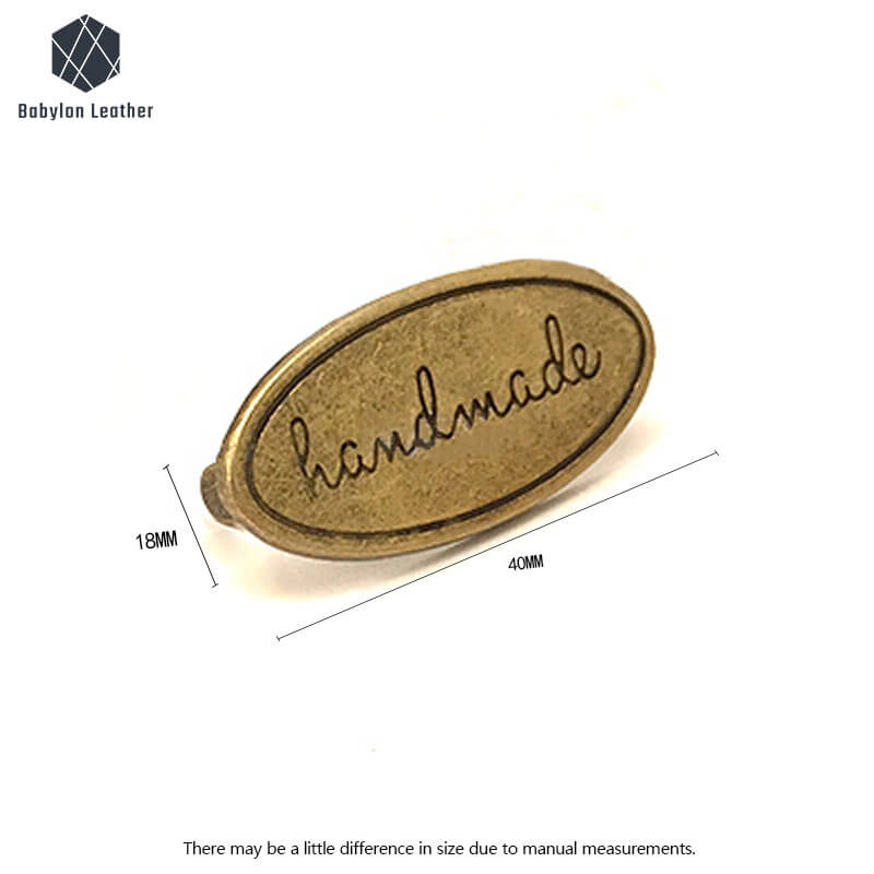 Oval handmade Creative Fashion Bag Label（1 PACK） - Babylon LeatherBabylon LeatherBL - 007 - Antique Bronze