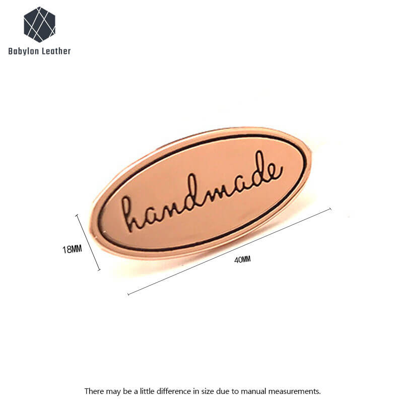 Oval handmade Creative Fashion Bag Label（1 PACK） - Babylon LeatherBabylon LeatherBL - 007 - Rose Gold