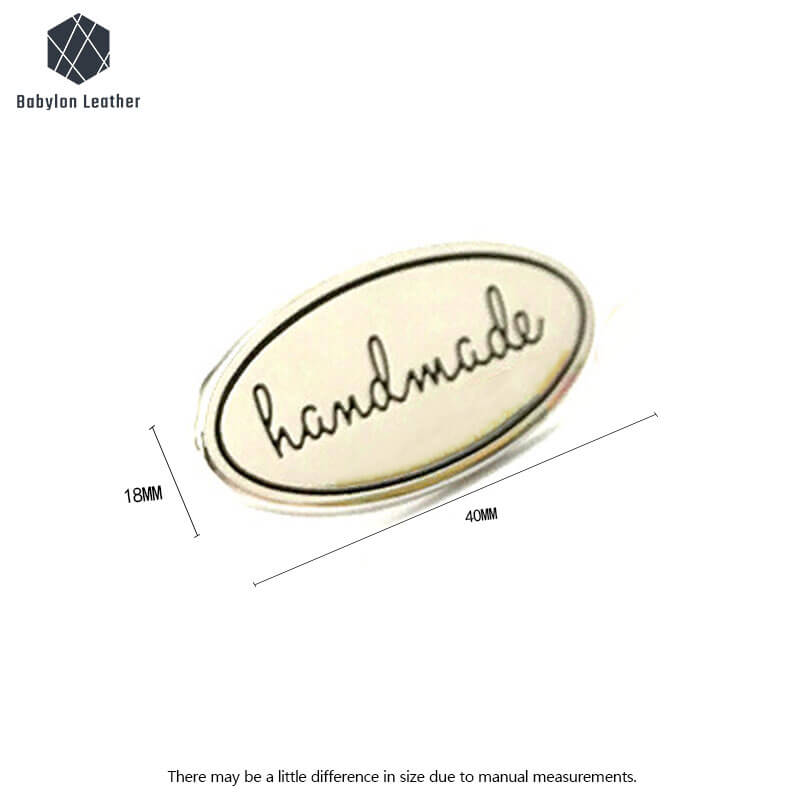 Oval handmade Creative Fashion Bag Label（1 PACK） - Babylon LeatherBabylon LeatherBL - 007 - Silver