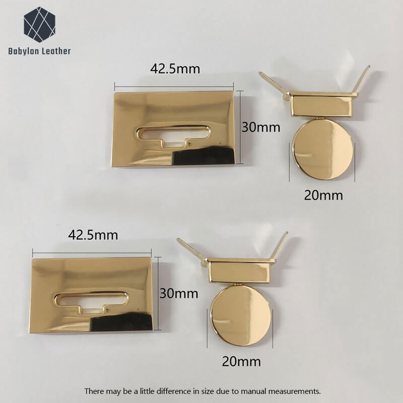 Rectangle Fashion Bag Closure Clasp Turn Flip Lock - Babylon LeatherBabylon LeatherTFL-006-2 PACK
