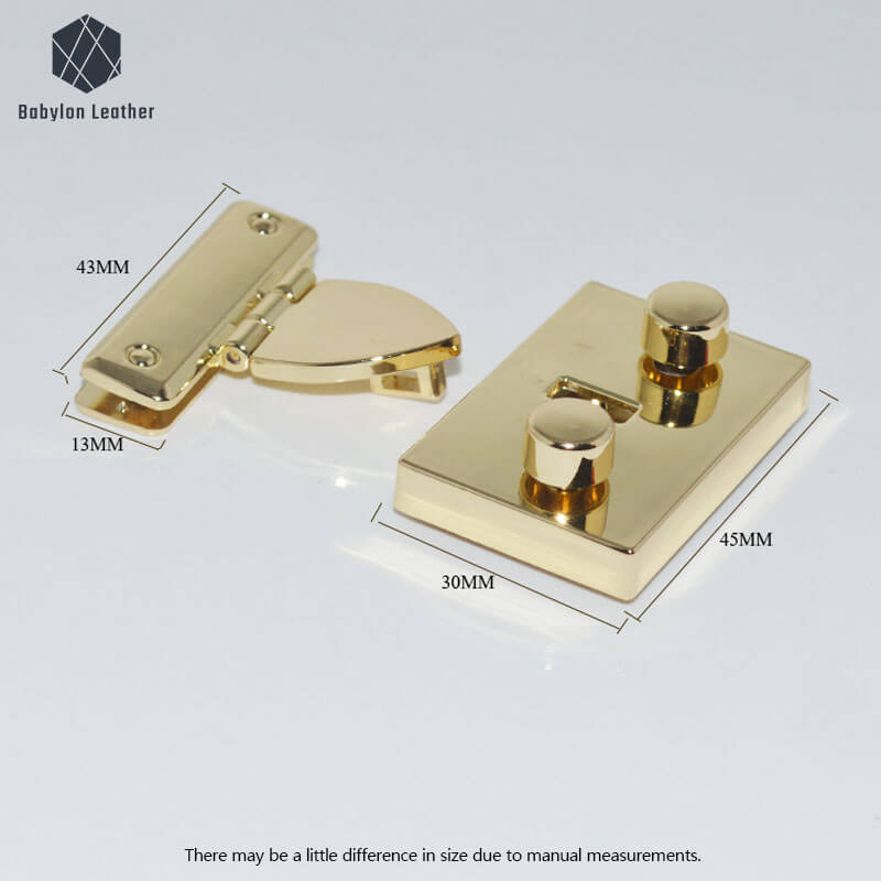 Rectangle Purse Closure Clasp Press Thumb Lock - Babylon LeatherBabylon LeatherSPTL - 072 - 1 PACK