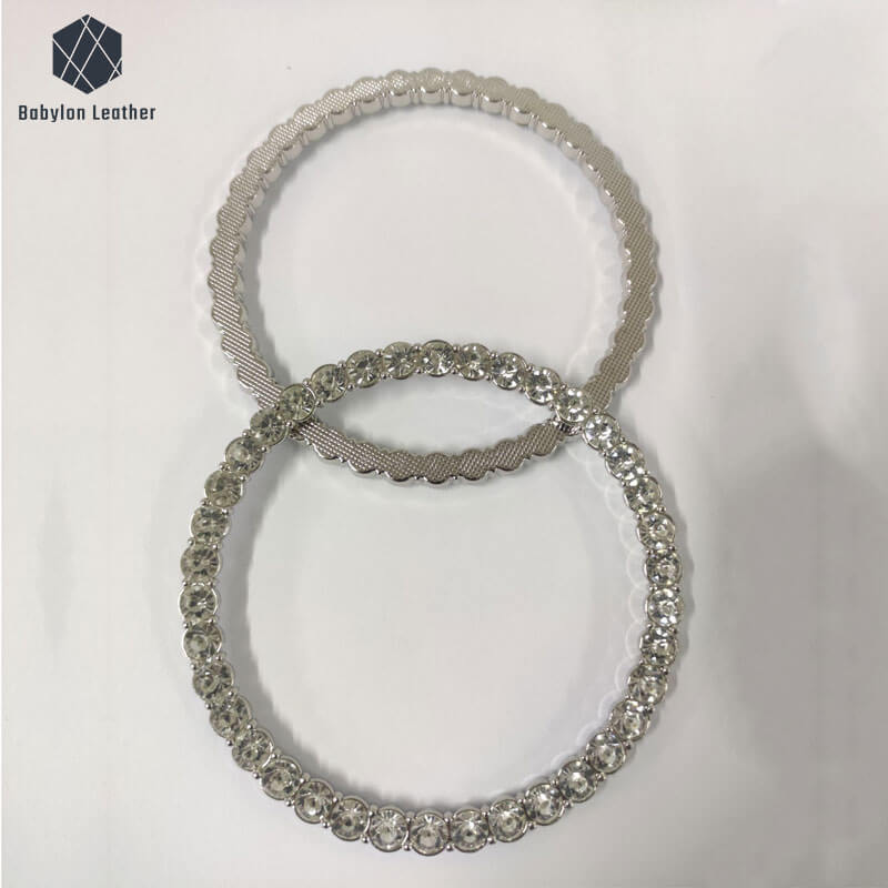 Round Inlay Diamond Metal Handle 114mm-4 1/2"（1 PACK） - Babylon LeatherBabylon LeatherMH-023