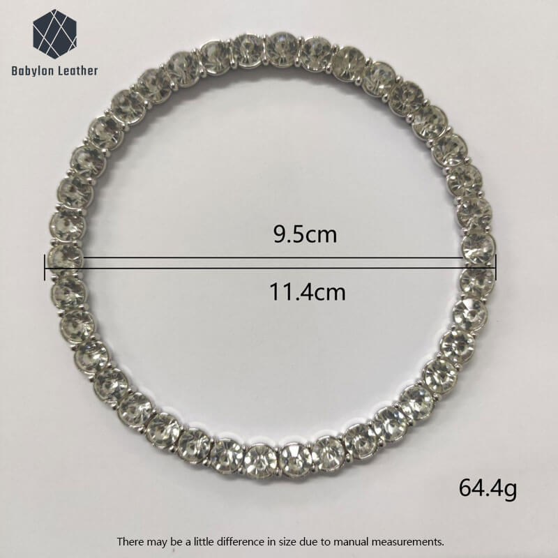 Round Inlay Diamond Metal Handle 114mm-4 1/2"（1 PACK） - Babylon LeatherBabylon LeatherMH-023