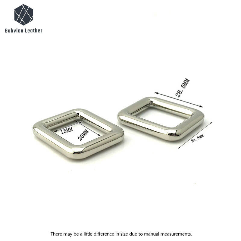 Square Creative Bag Shoulder Strap Connector Strap Ring（2 PACK） - Babylon LeatherBabylon LeatherCSR - 018 - Silver