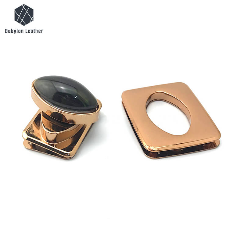 Square Emerald Green Gemstone Twist Lock（1 PACK） - Babylon LeatherBabylon LeatherTL-055
