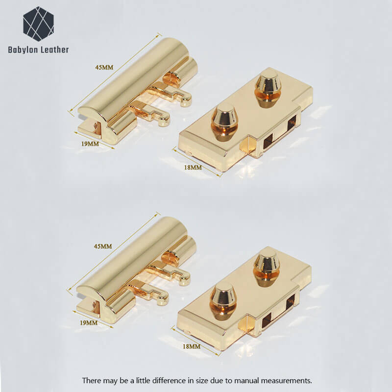 Square Insert Lock Bag Closure Lock Press Thumb Lock - Babylon LeatherBabylon LeatherSPTL-026-2 PACK