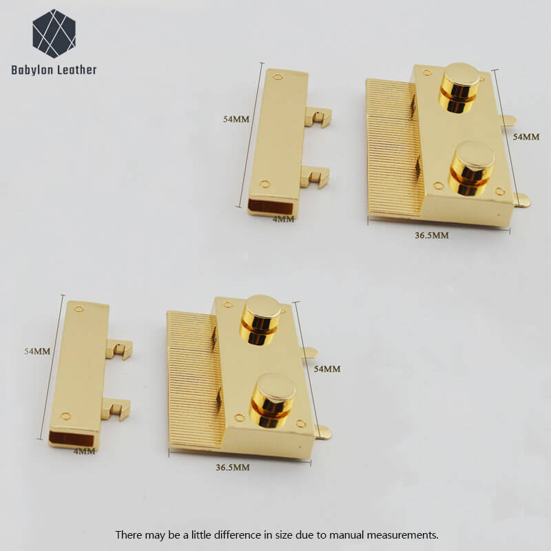 Square Insert Lock Fashion Press Thumb Lock（1 PACK） - Babylon LeatherBabylon LeatherSPTL-023-2 PACK