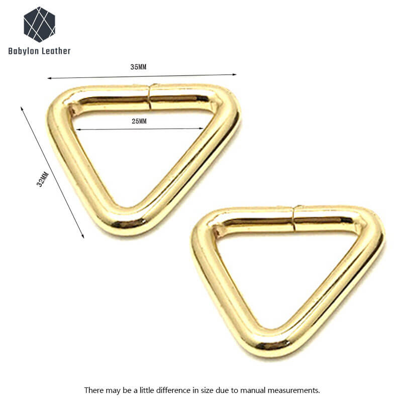 Triangular Lron Wire Creative Bag Connector Strap Ring（2 PACK） - Babylon LeatherBabylon LeatherCSR - 017 - Gold