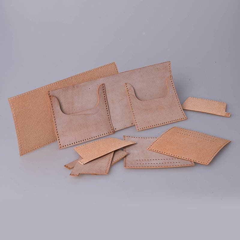 BABYLON™ DIY Mens wallet Full Grain Leather Kit - Babylon LeatherBabylon LeatherLZ07-Brown - Fog Wax Leather