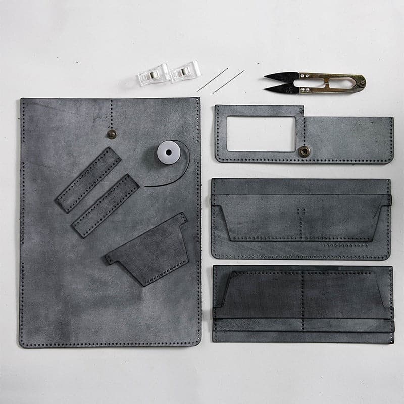BABYLON™ DIY Minimalist Leather Wallet for Mens - Babylon LeatherBabylon LeatherLZ10-Green-Fog Wax Leather