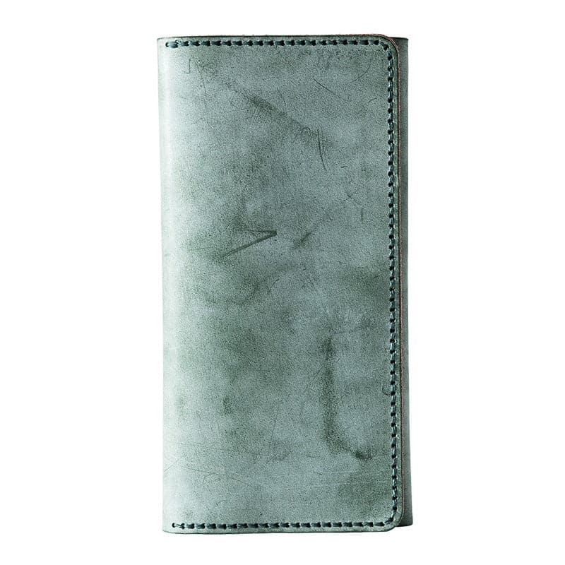 BABYLON™ DIY Minimalist Leather Wallet for Mens - Babylon LeatherBabylon LeatherLZ10-Green & Red-Fog Wax Leather