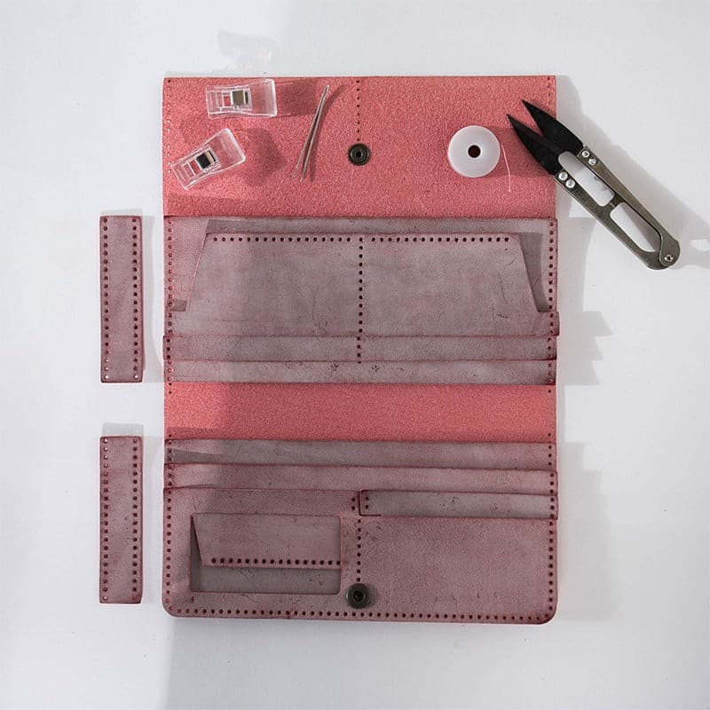 BABYLON™ DIY Minimalist Leather Wallet for Mens - Babylon LeatherBabylon LeatherLZ10-Red-Fog Wax Leather