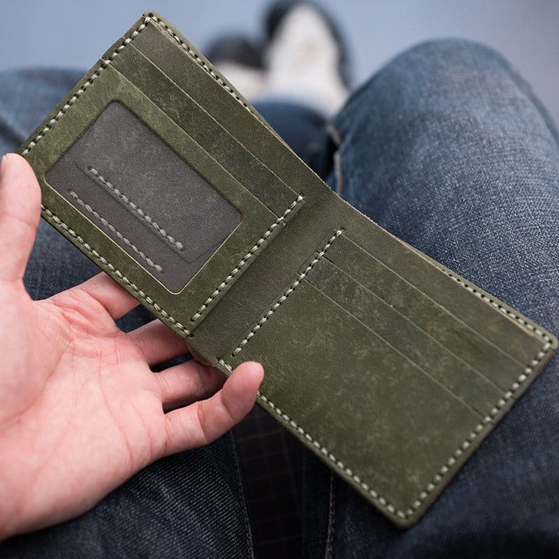 BABYLON™ DIY Wallet for Him Leather Mens Wallet - Babylon LeatherBabylon LeatherLZ03-Coffee - Crazy Horse Leather-Card Slot