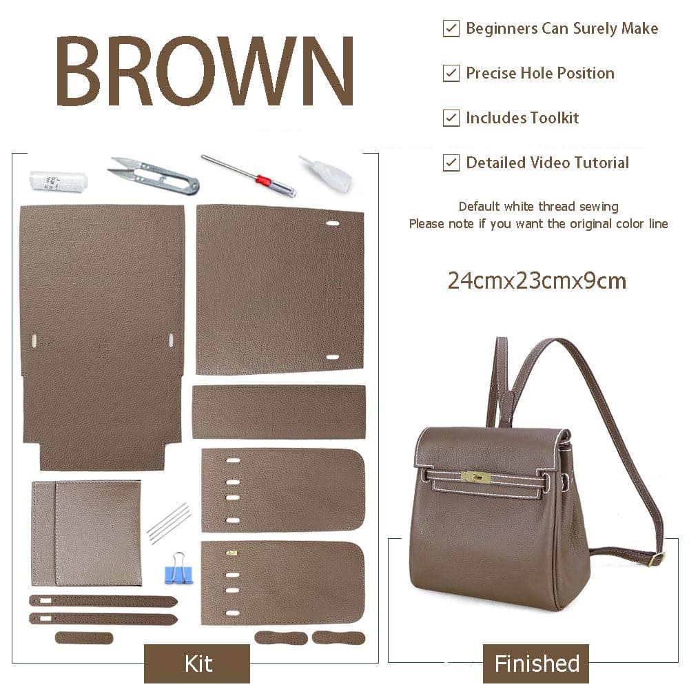 BABYLON™ Kelly Backpack DIY Leather Bag Kit - Brown