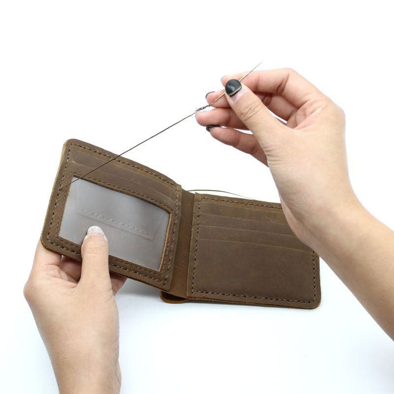BABYLON™ Mens Wallet Kit DIY Crazy Horse Leather Father's Day Gift - Babylon LeatherBabylon LeatherYYX-Black-01