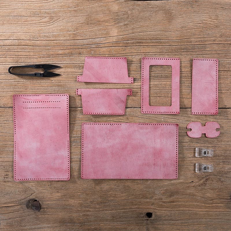 BABYLON™ Mens Wallet kit Leather Gift for Him - Babylon LeatherBabylon LeatherLZ04-Pink-Fog Wax