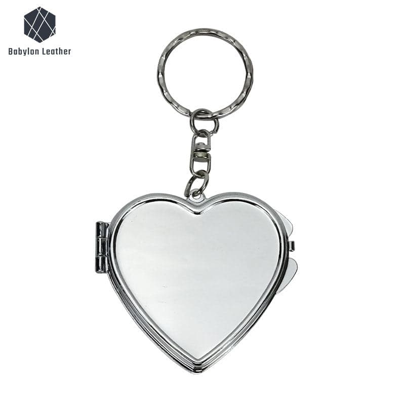 Double Sided Mirror Heart Key Ring 21.5mm/0.8"（1 PACK） - Babylon LeatherBabylon LeatherSKC-002