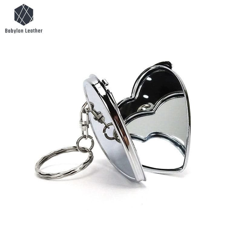 Double Sided Mirror Heart Key Ring 21.5mm/0.8"（1 PACK） - Babylon LeatherBabylon LeatherSKC-002