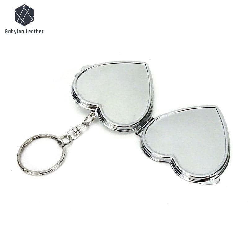 Double Sided Mirror Heart Key Ring 21.5mm/0.8"（1 PACK） - Babylon LeatherBabylon LeatherSKC-002