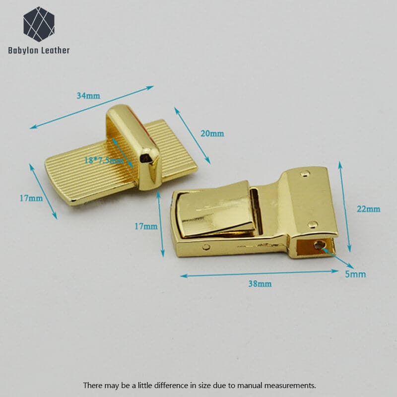 Snap Lock Fashion Handbag Lock Square Press Thumb Lock - Babylon LeatherBabylon LeatherSPTL-013